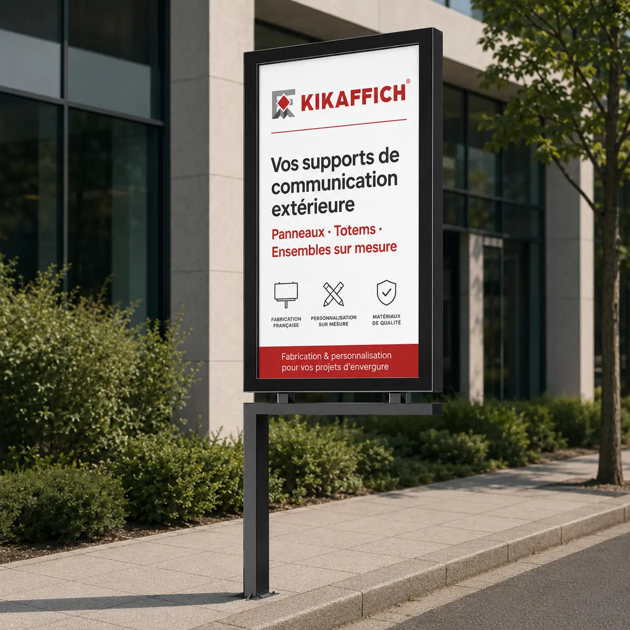 Panneau Sucette CLASSY 2 m² Monopied Drapeau – Vitrine publicitaire