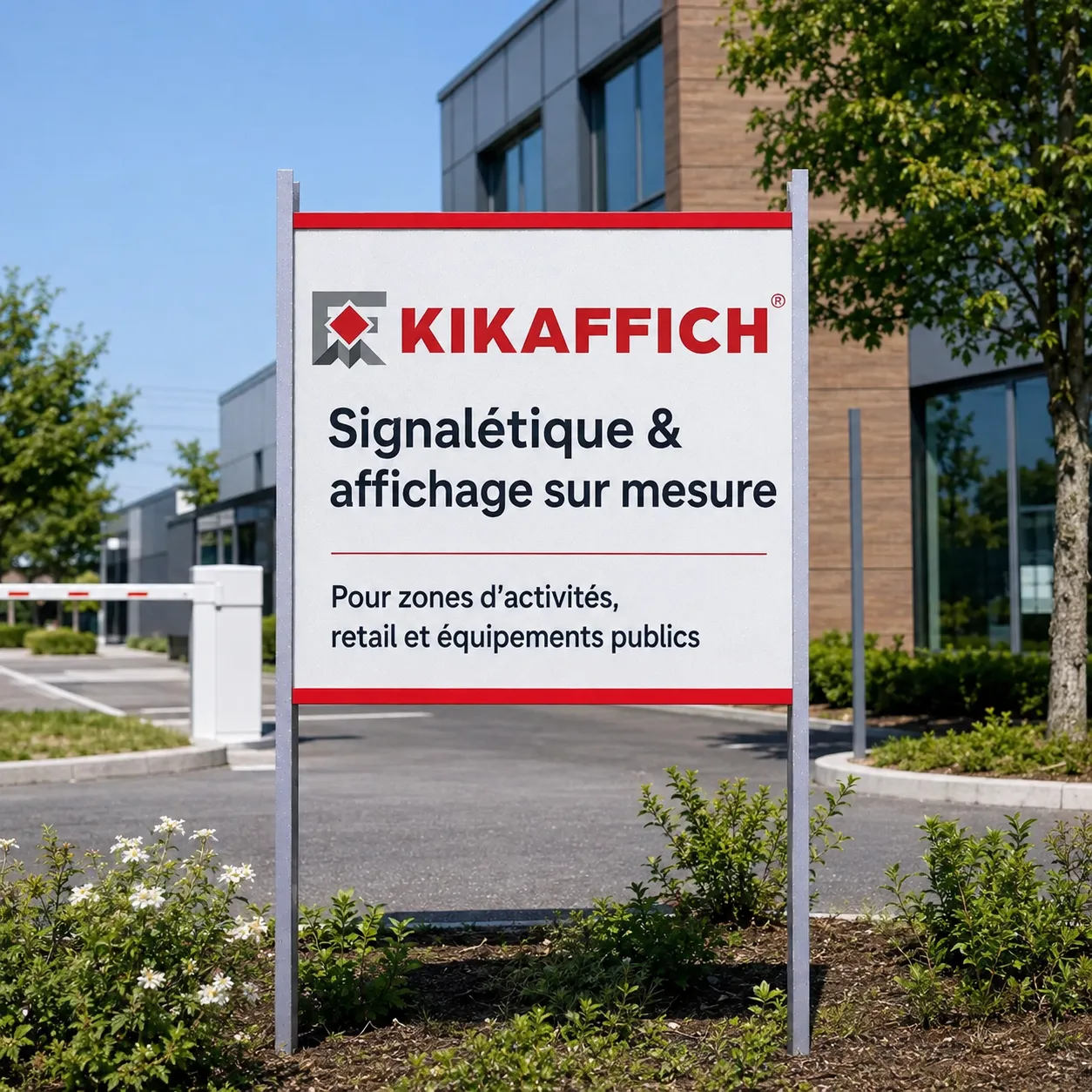 Panneau H urbain à 2 poteaux – Affichage publicitaire en acier galvanisé